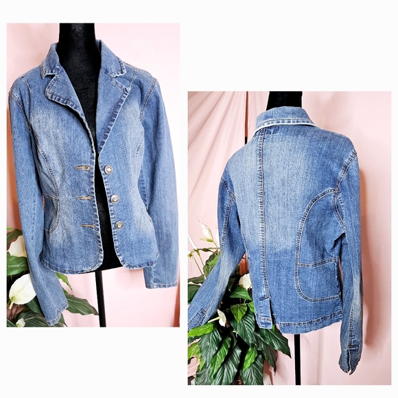 YMI Blue Jeans Jacket Bleached size XL - Picture 7 of 16